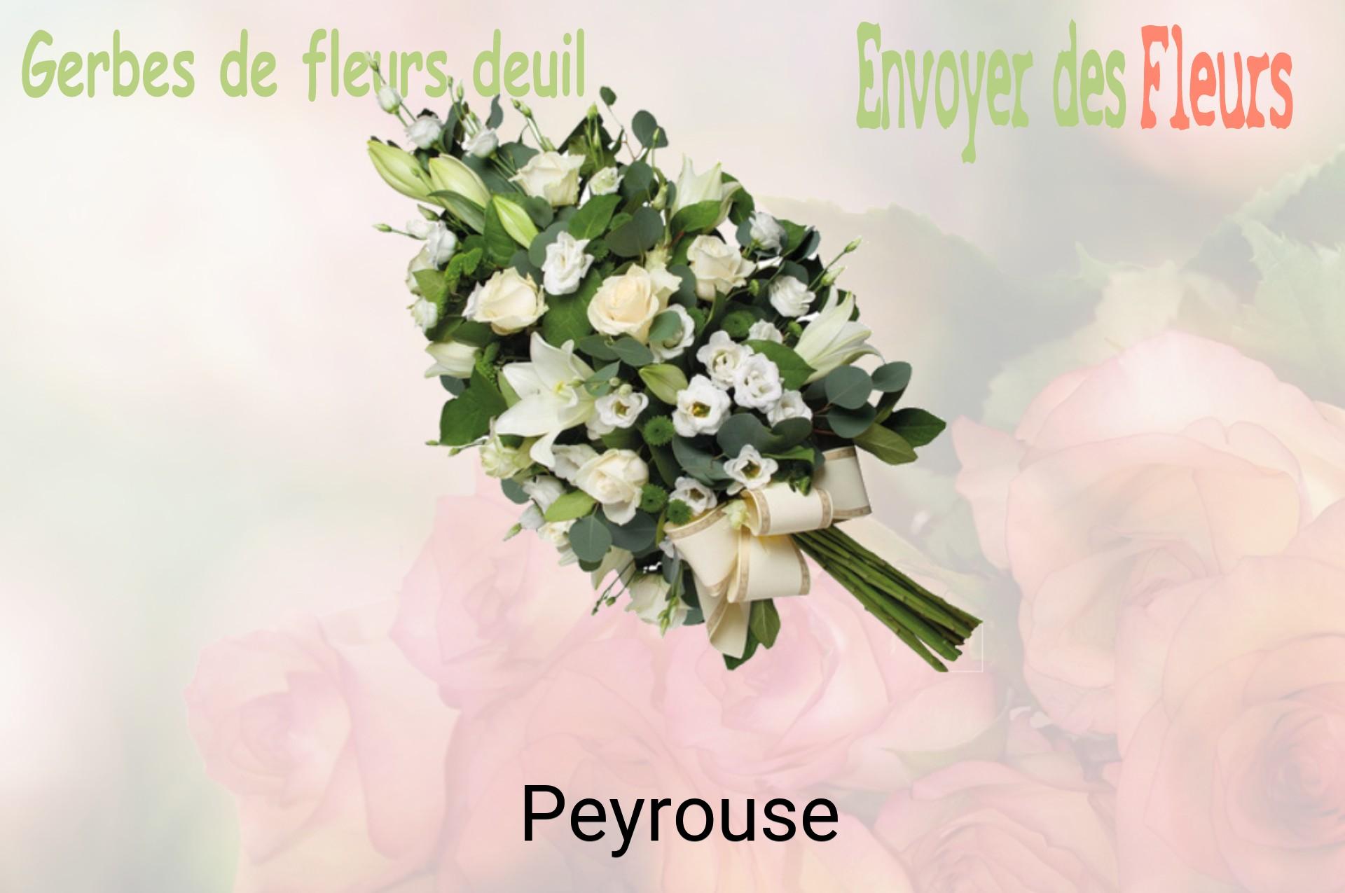 Gerbe de fleurs de deuil livrée à Peyrouse
